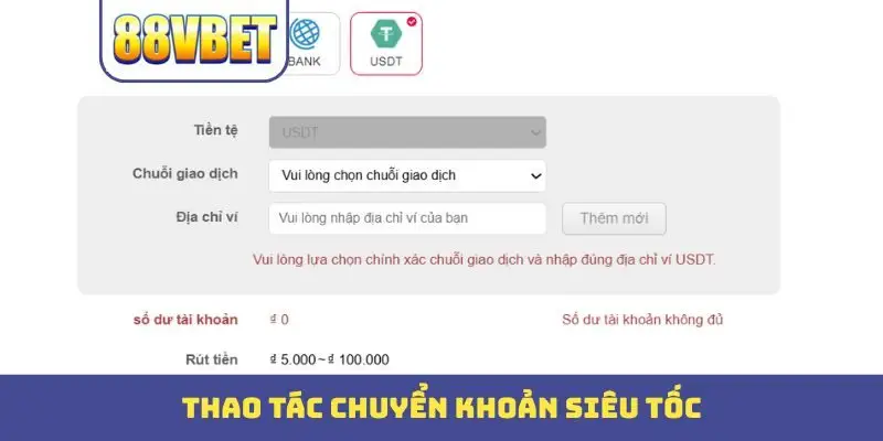 Rút Tiền 88VBET - Tốc Độ Nhận Thưởng Nhanh Cùng 3 Bước Chuẩn